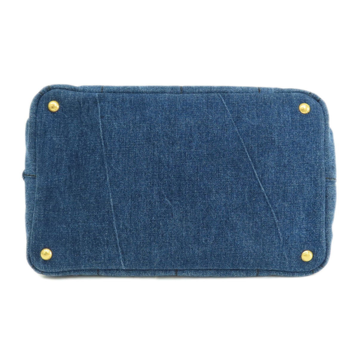 PRADA Handbag B1877B denim Navy Canapa
