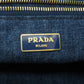 PRADA Handbag B1877B denim Navy Canapa