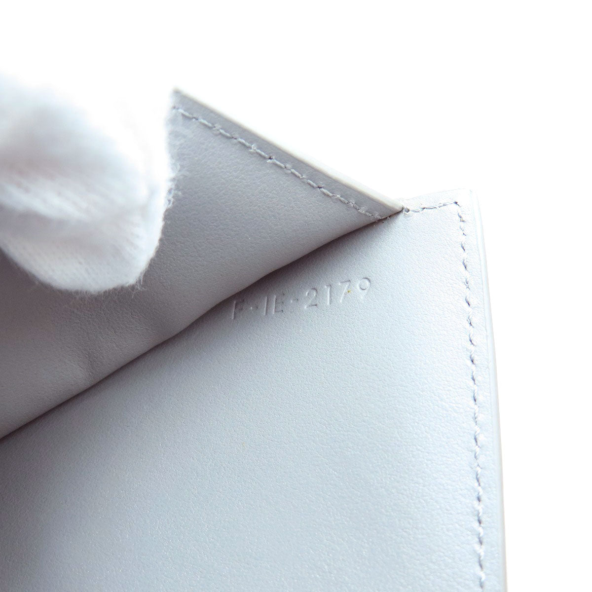CELINE Bifold Wallet leather gray CMetal Women Used Authentic