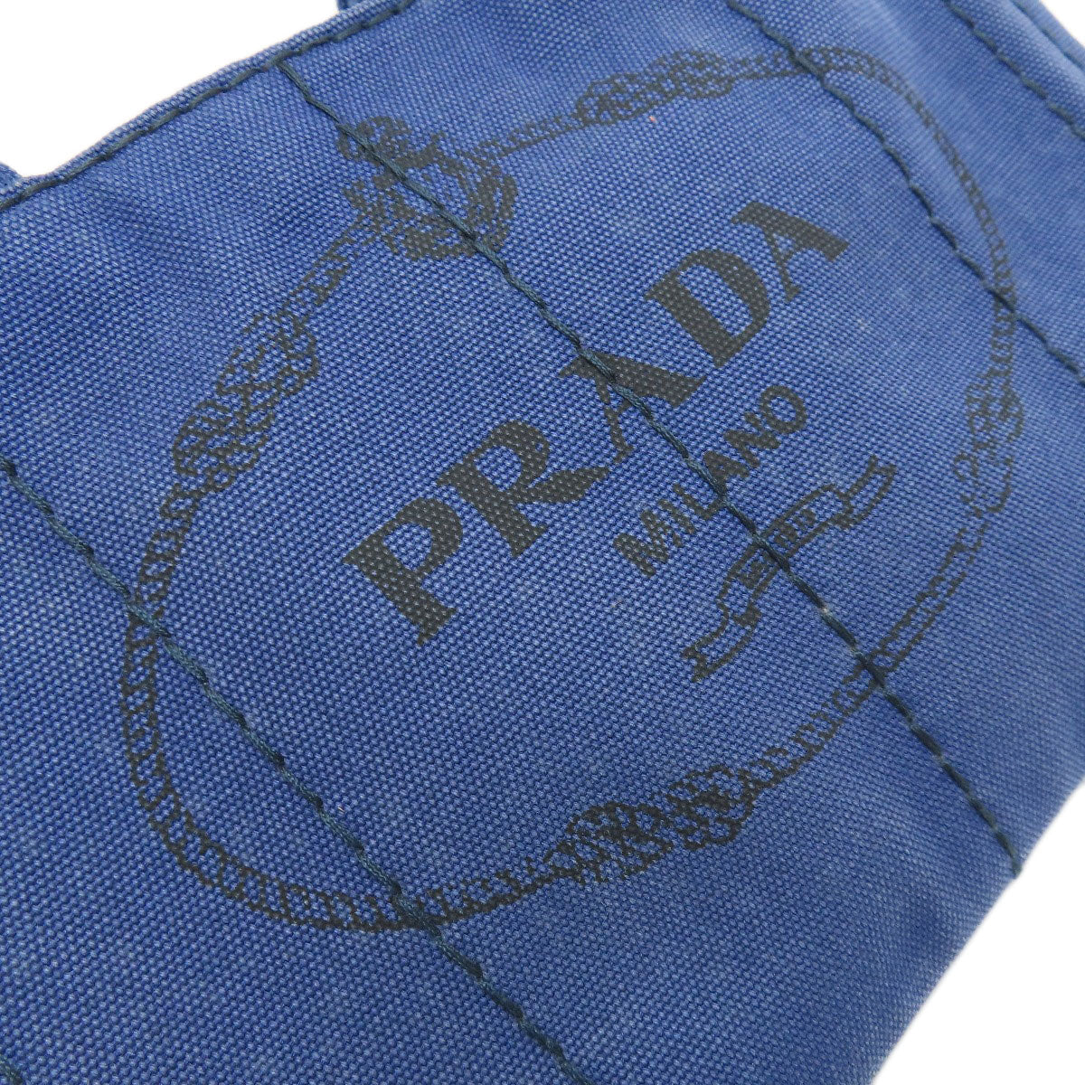 PRADA Handbag B2439G canvas blue Canapa mini 2 WAY Women Used Authentic