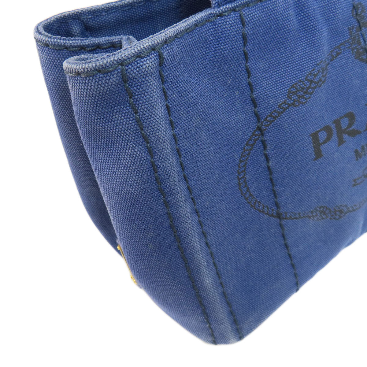PRADA Handbag B2439G canvas blue Canapa mini 2 WAY Women Used Authentic