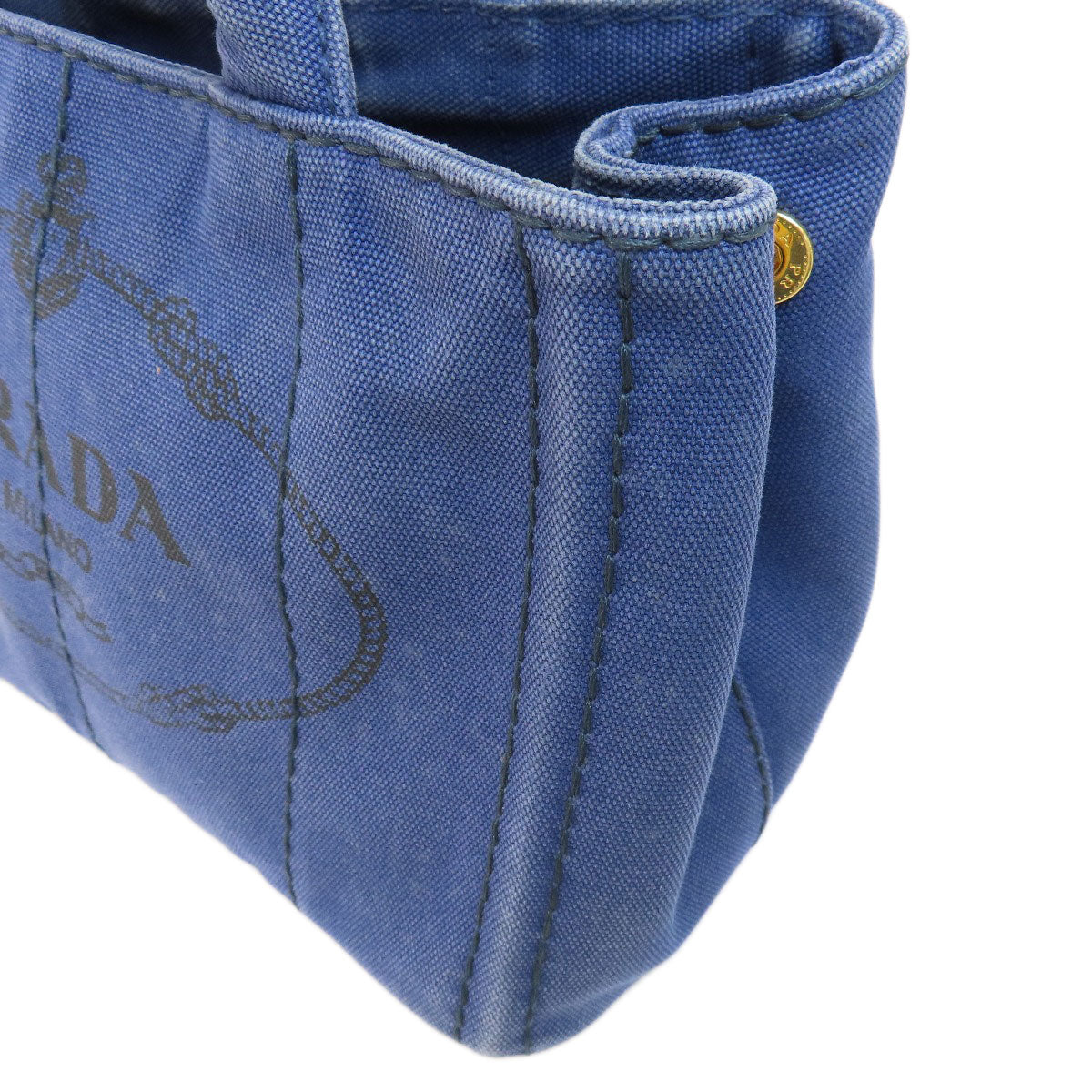 PRADA Handbag B2439G canvas blue Canapa mini 2 WAY Women Used Authentic