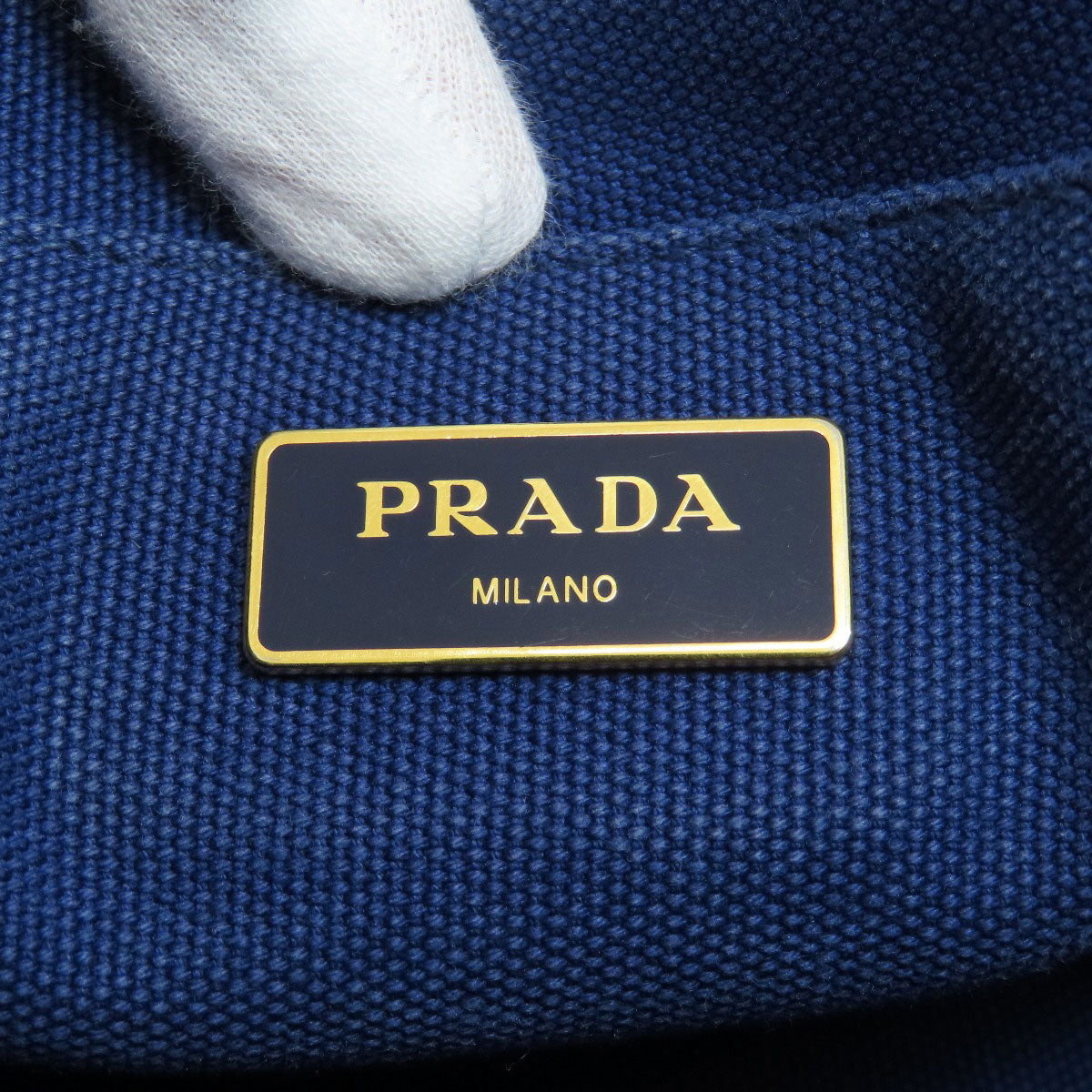 PRADA Handbag B2439G canvas blue Canapa mini 2 WAY Women Used Authentic