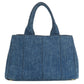 PRADA Tote Bag B1877B denim blue Canapa Women Used Authentic