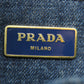PRADA Tote Bag B1877B denim blue Canapa Women Used Authentic