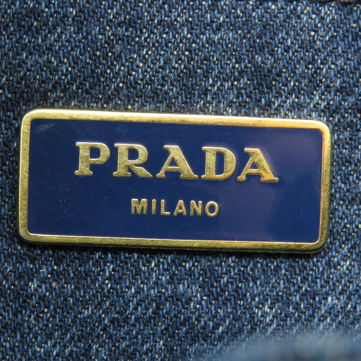 PRADA Tote Bag B1877B denim blue Canapa Women Used Authentic