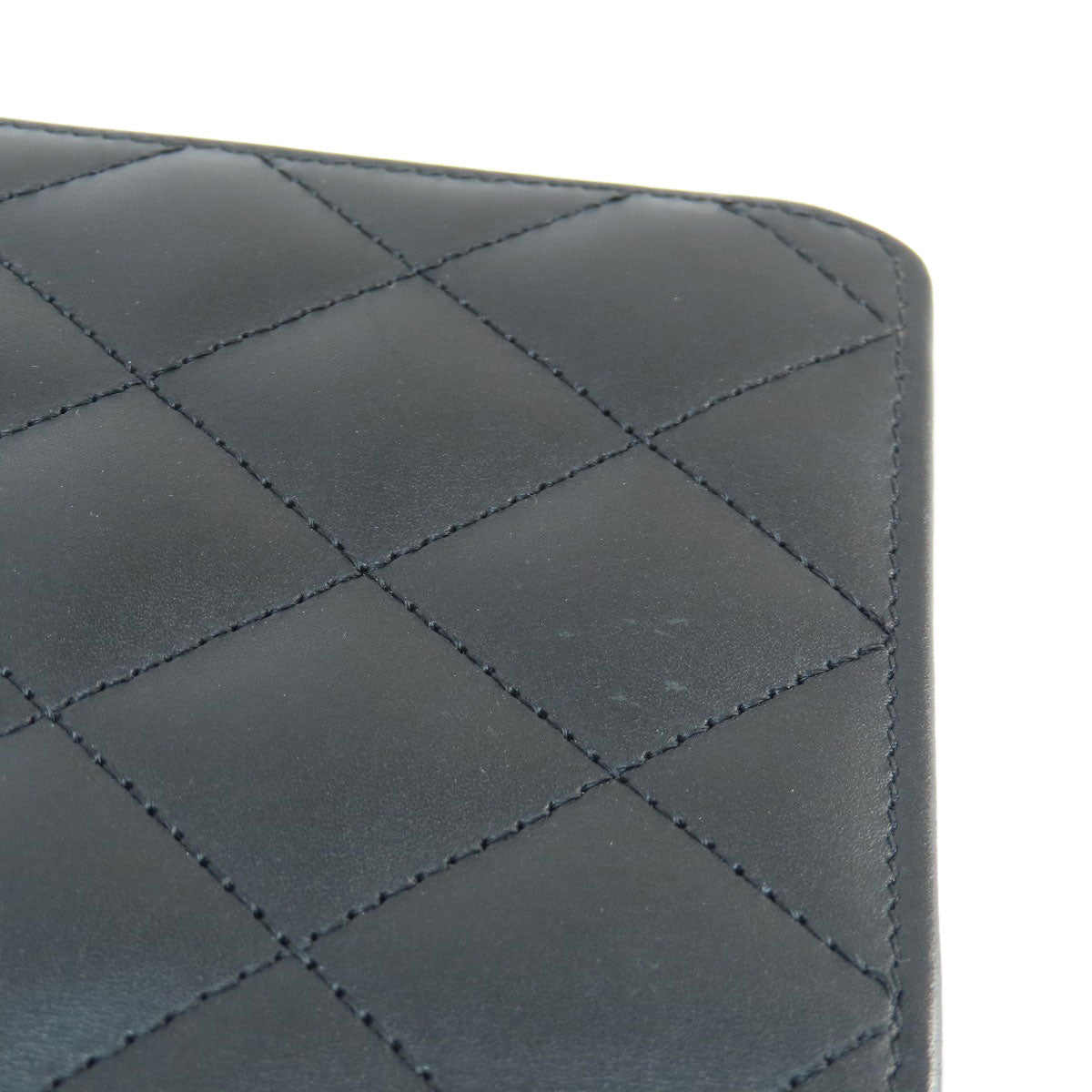 CHANEL Long Wallet Purse Calfskin black Cambon Line SilverMetal