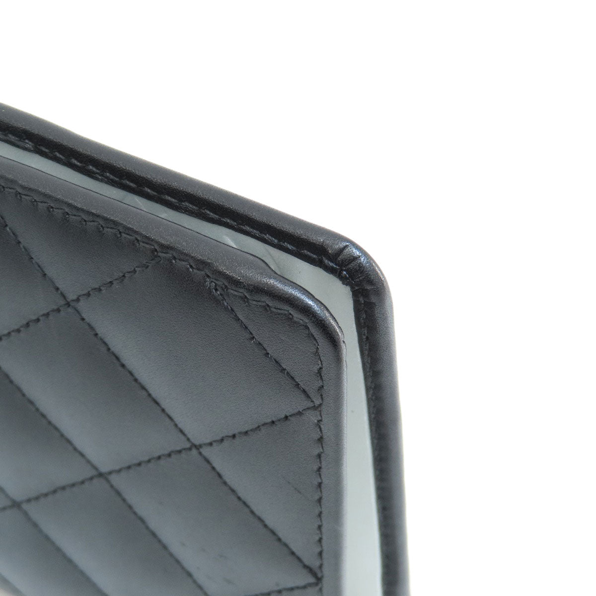 CHANEL Long Wallet Purse Calfskin black Cambon Line SilverMetal