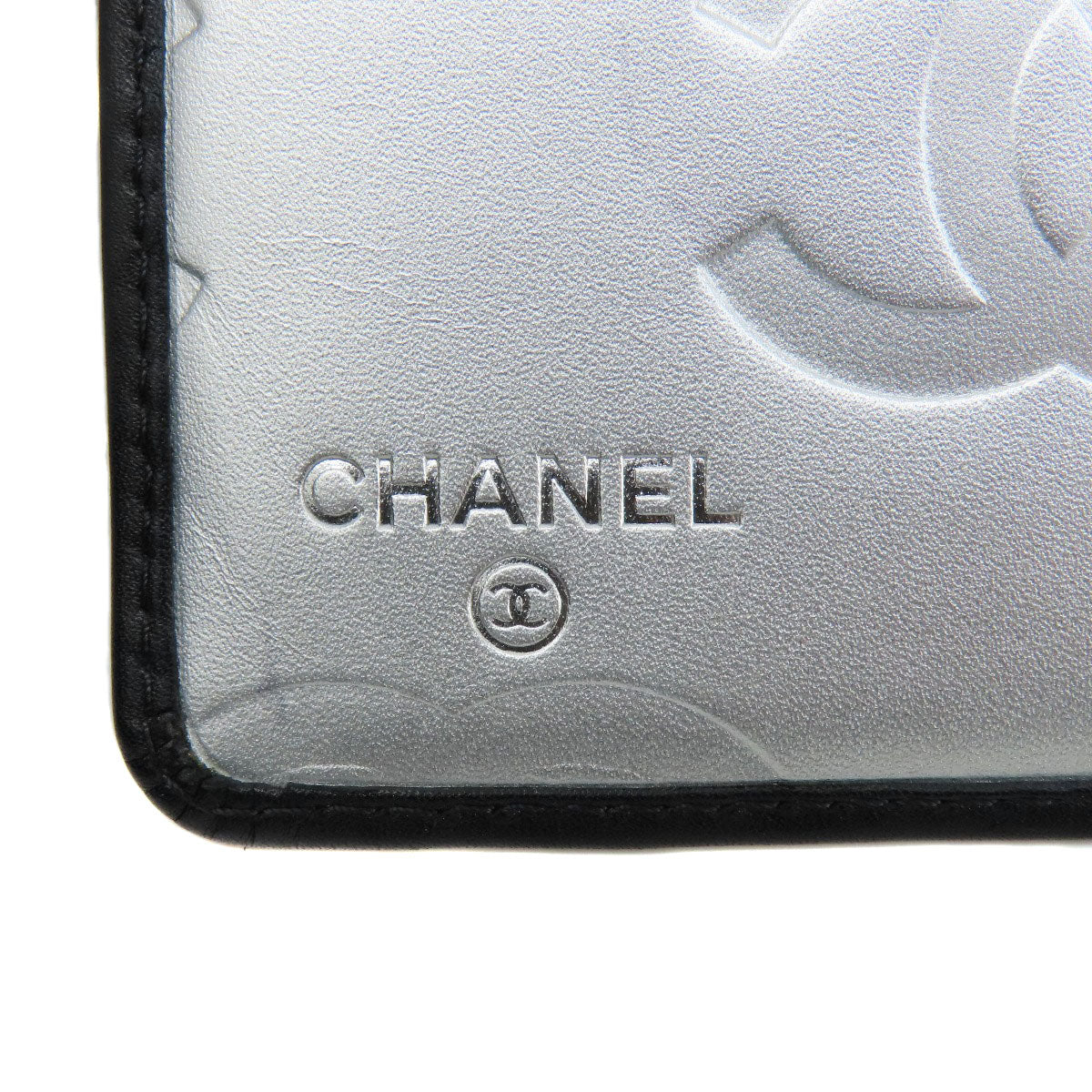 CHANEL Long Wallet Purse Calfskin black Cambon Line SilverMetal