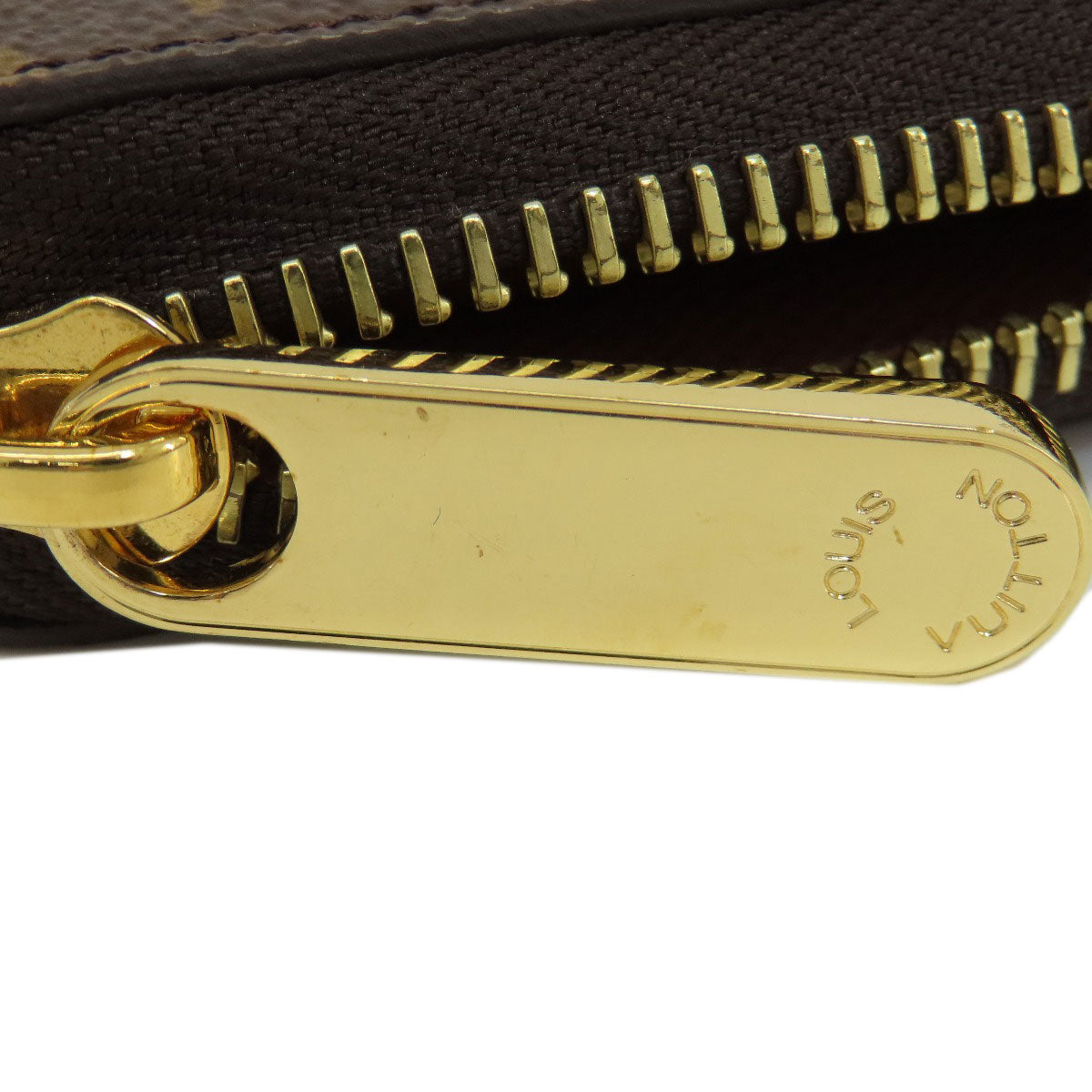 LOUIS VUITTON Long Wallet Purse M41616 Monogram canvas Brown Zippy Wallet Monog Lamb Women Used Authentic