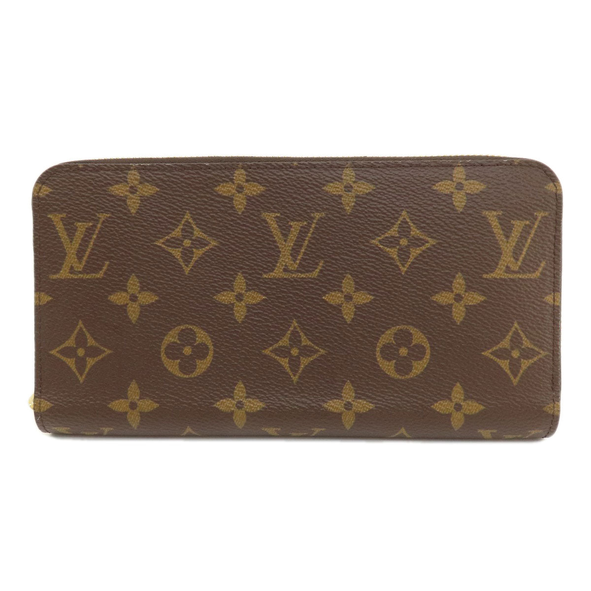 LOUIS VUITTON Long Wallet Purse M41616 Monogram canvas Brown Zippy Wallet Monog Lamb Women Used Authentic