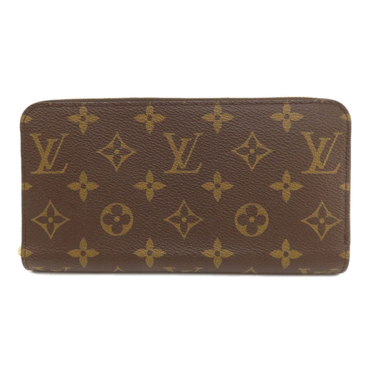 LOUIS VUITTON Long Wallet Purse M41616 Monogram canvas Brown Zippy Wallet Monog Lamb Women Used Authentic