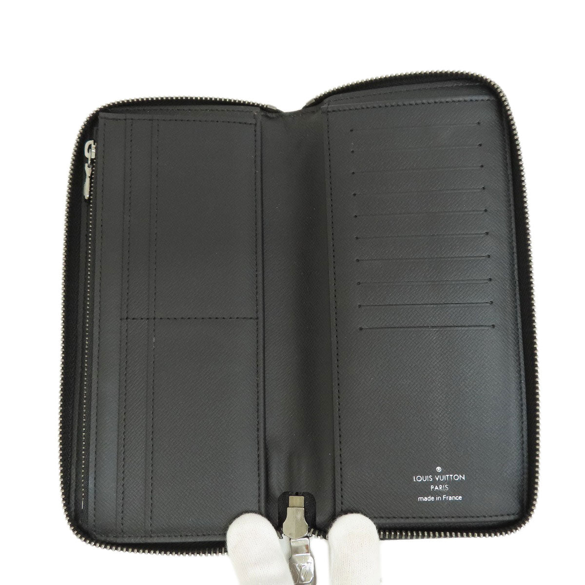 LOUIS VUITTON Long Wallet Purse M62295 Monogram Eclipse black Zippy Wallet Vertical Eclipse mens Used Authentic
