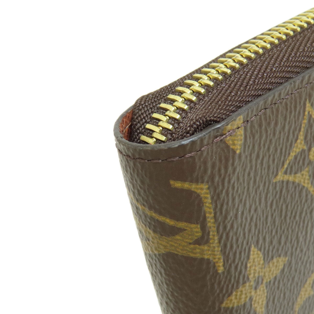 LOUIS VUITTON Long Wallet Purse M42616 Monogram canvas Brown Zippy Wallet Monog Lamb Women Used Authentic