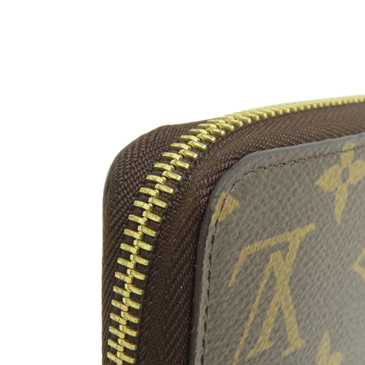 LOUIS VUITTON Long Wallet Purse M42616 Monogram canvas Brown Zippy Wallet Monog Lamb Women Used Authentic