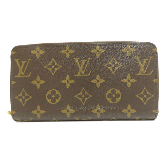 LOUIS VUITTON Long Wallet Purse M42616 Monogram canvas Brown Zippy Wallet Monog Lamb Women Used Authentic
