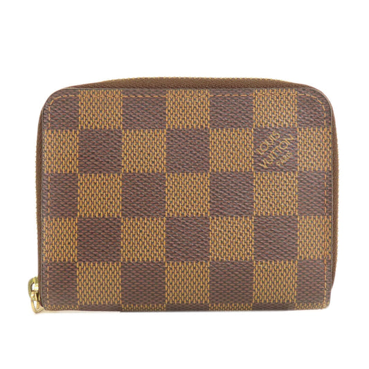 LOUIS VUITTON Coin case N63070 Damier canvas Brown Zippy Coin Purse Damier Ebene Women Used Authentic