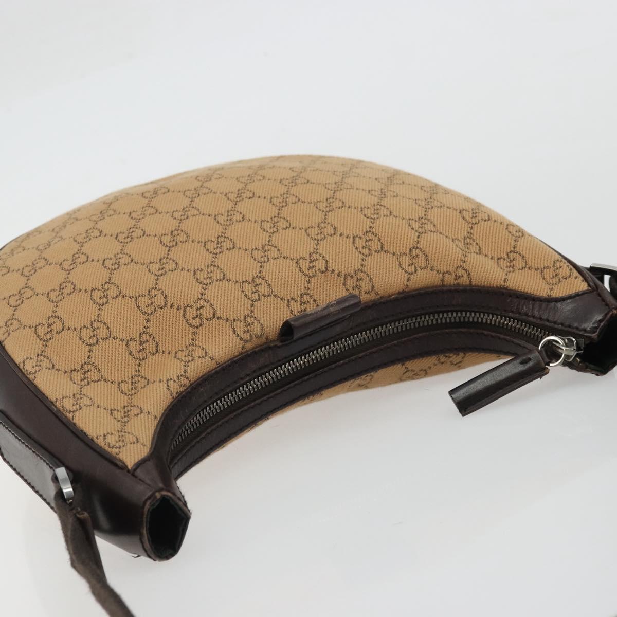 GUCCI GG Canvas Shoulder Bag Brown