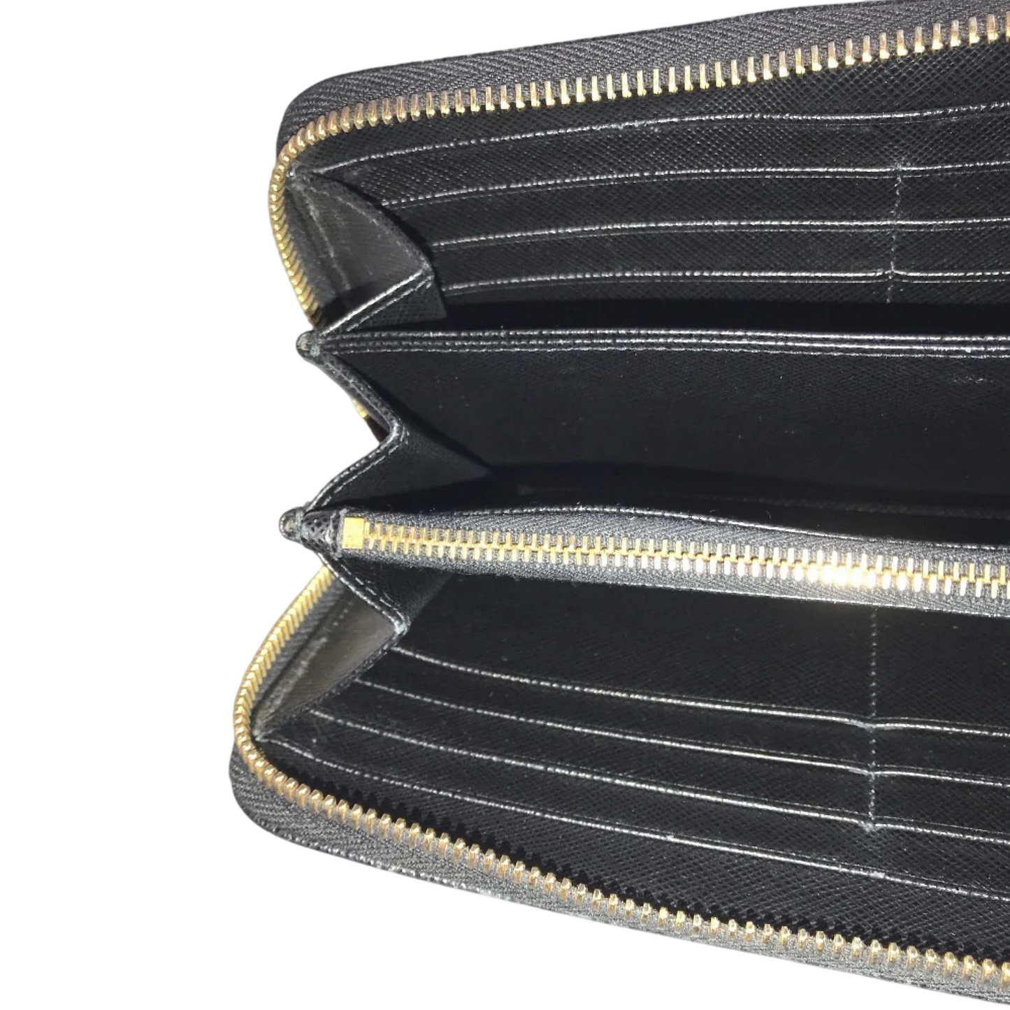 PRADA SAFFIANO ROUND ZIP LONG WALLET GOLD