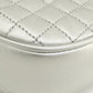 CELINE Shoulder Bag leather Silver Long shoulder Women Used Authentic