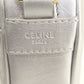 CELINE Shoulder Bag leather Silver Long shoulder Women Used Authentic