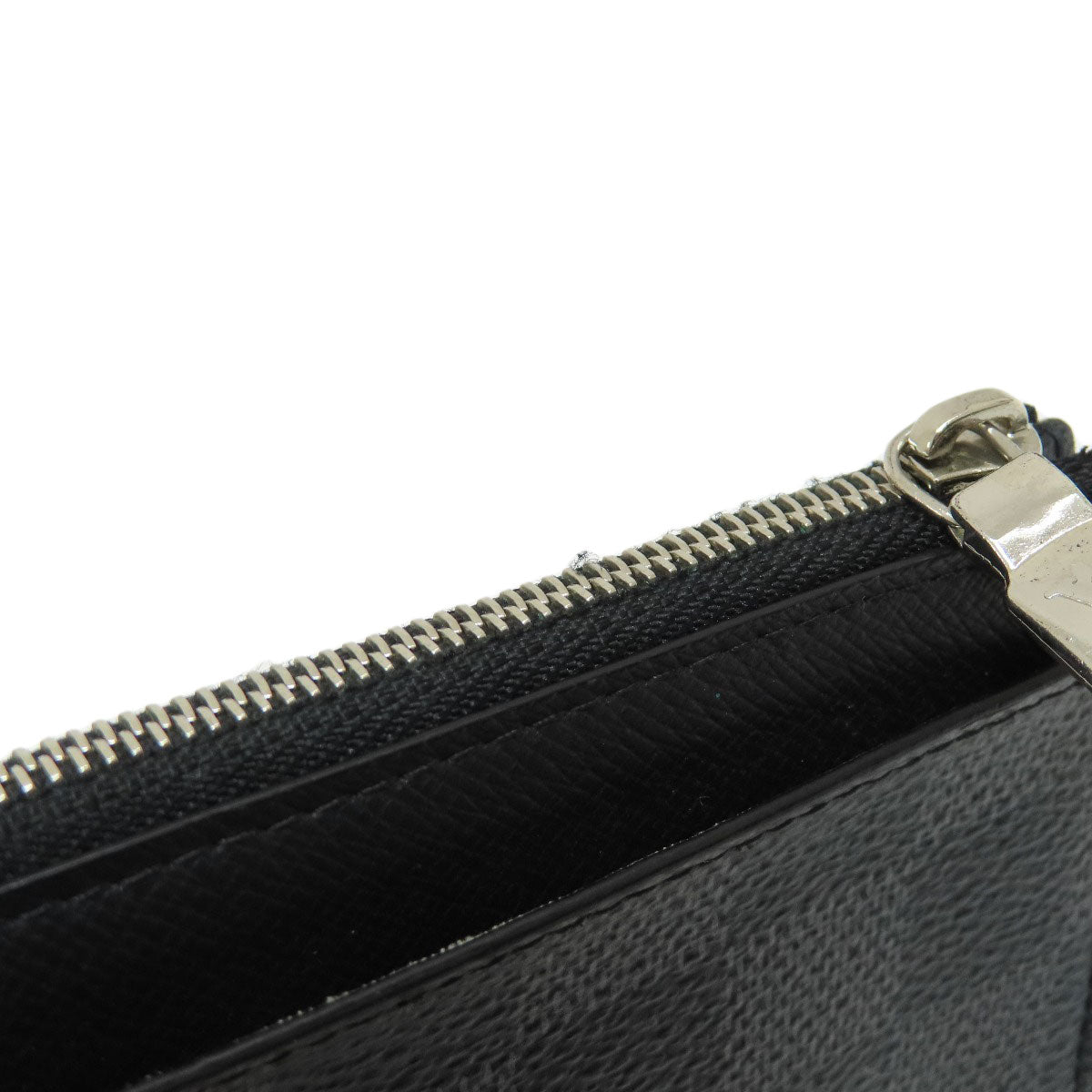 LOUIS VUITTON Coin case N64038 Damier canvas black Coin Card Holder Damier Graphite mens Used Authentic