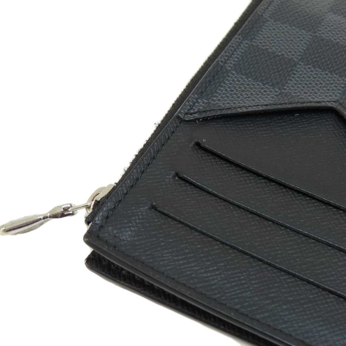 LOUIS VUITTON Coin case N64038 Damier canvas black Coin Card Holder Damier Graphite mens Used Authentic