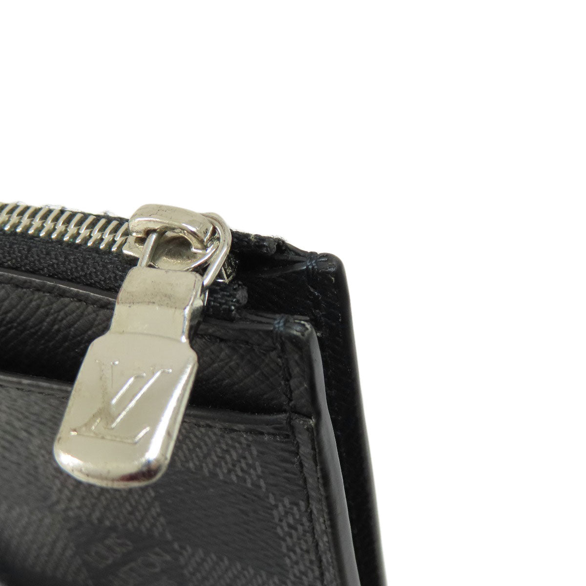 LOUIS VUITTON Coin case N64038 Damier canvas black Coin Card Holder Damier Graphite mens Used Authentic