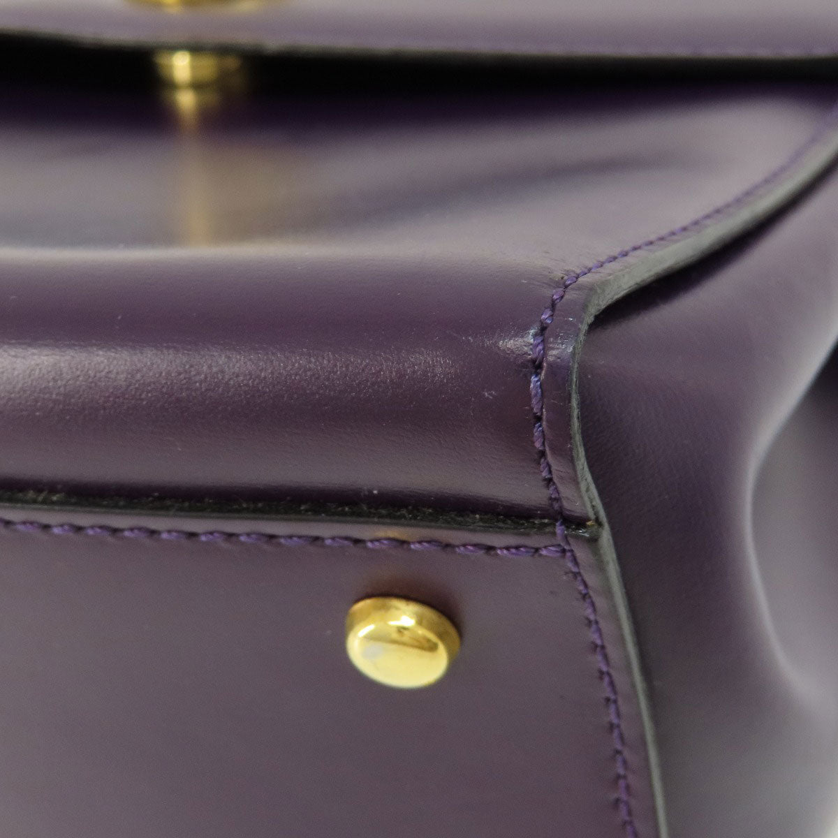 CELINE Handbag leather purple Star ball Women Used Authentic