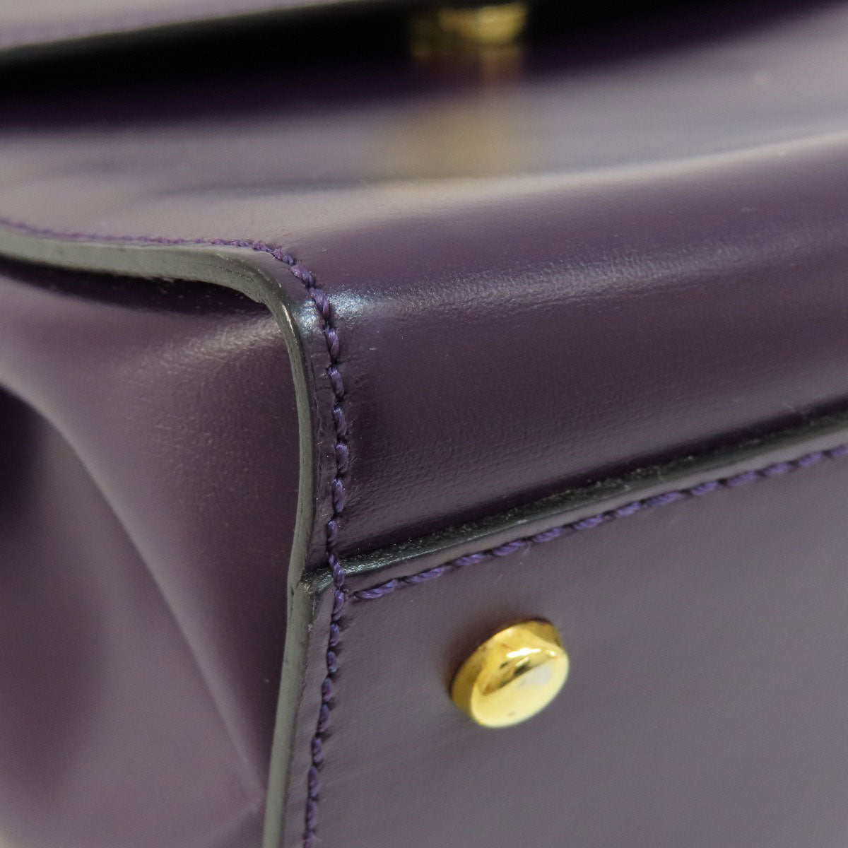 CELINE Handbag leather purple Star ball Women Used Authentic