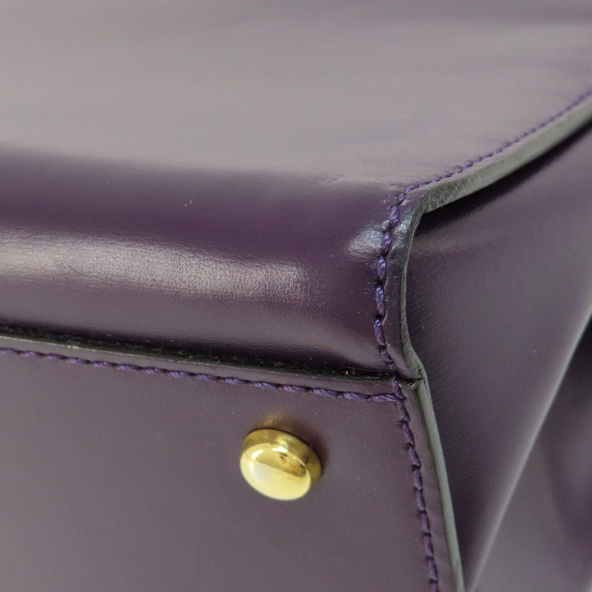 CELINE Handbag leather purple Star ball Women Used Authentic
