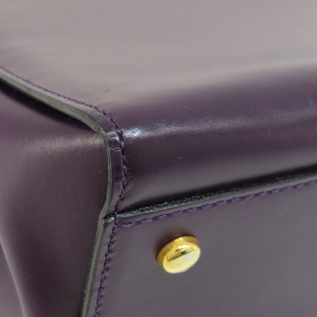 CELINE Handbag leather purple Star ball Women Used Authentic