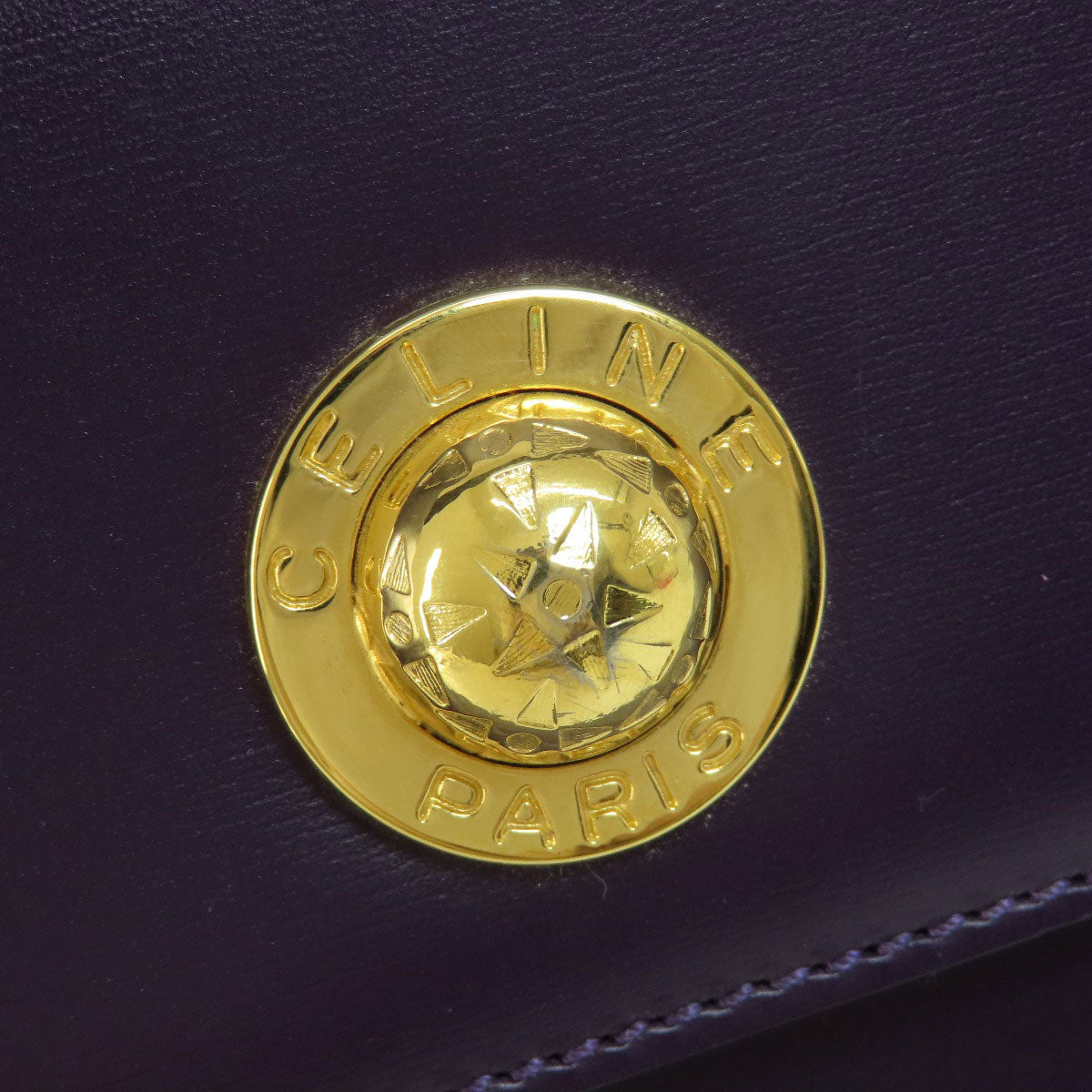 CELINE Handbag leather purple Star ball Women Used Authentic
