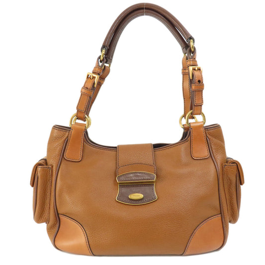 PRADA Handbag BR2672 leather Brown VIT DAINO ROCKE Women Used Authentic