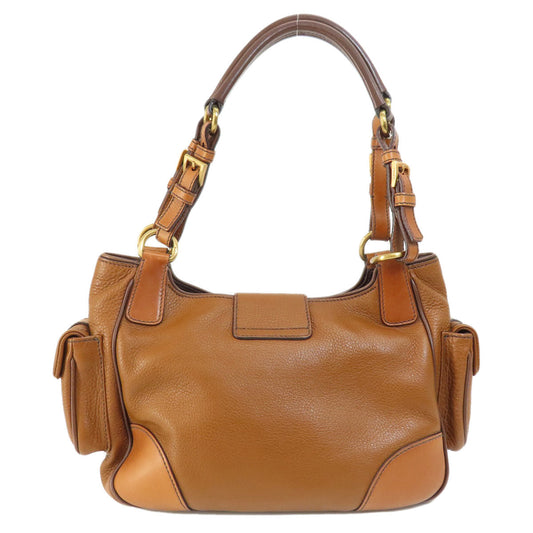 PRADA Handbag BR2672 leather Brown VIT DAINO ROCKE Women Used Authentic