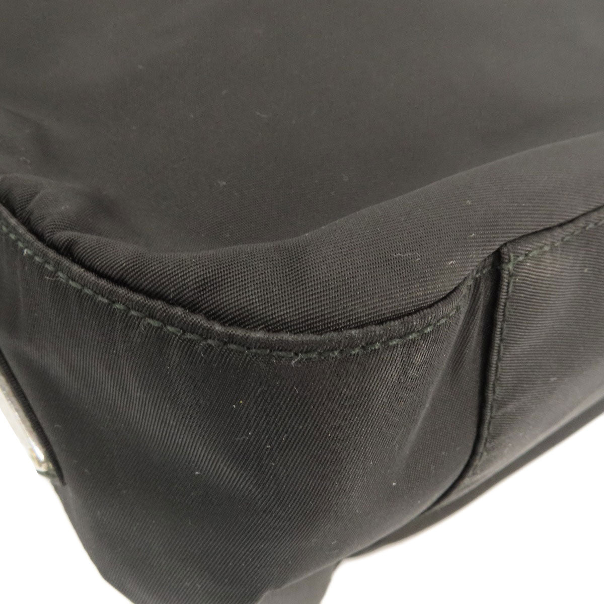 PRADA Handbag Nylon black logoMetal Women Used Authentic