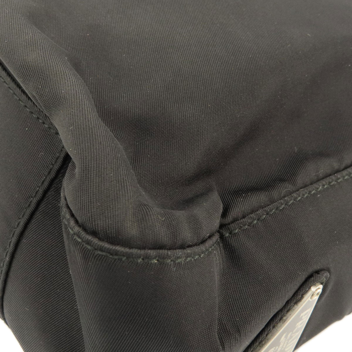 PRADA Handbag Nylon black logoMetal Women Used Authentic