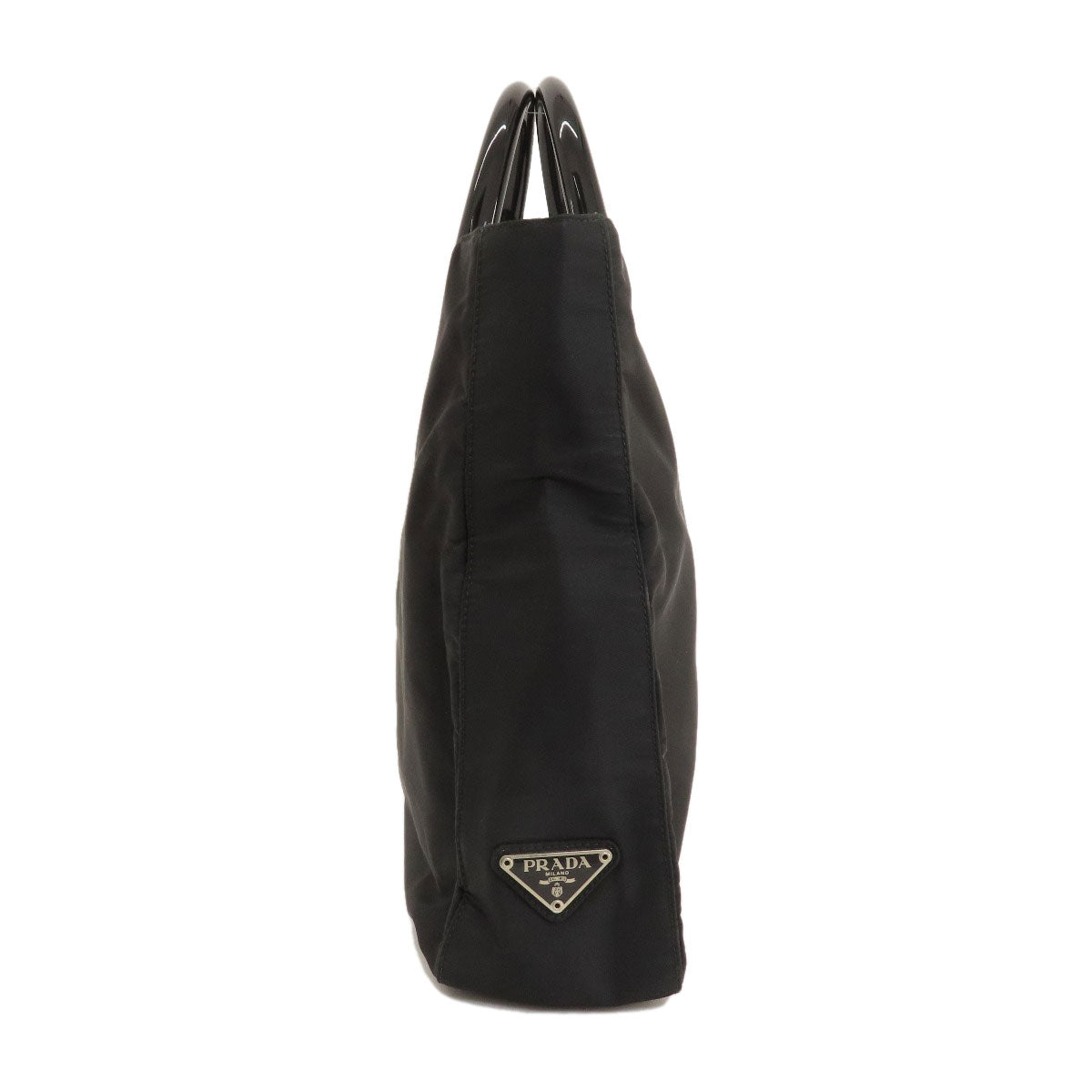 PRADA Handbag Nylon black logoMetal Women Used Authentic