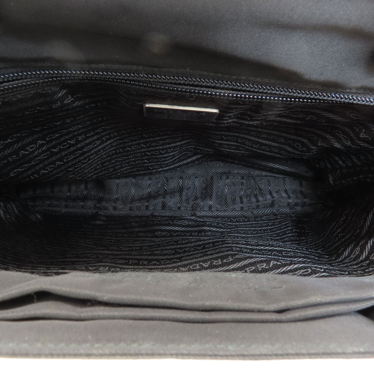 PRADA Handbag Nylon black logoMetal Women Used Authentic