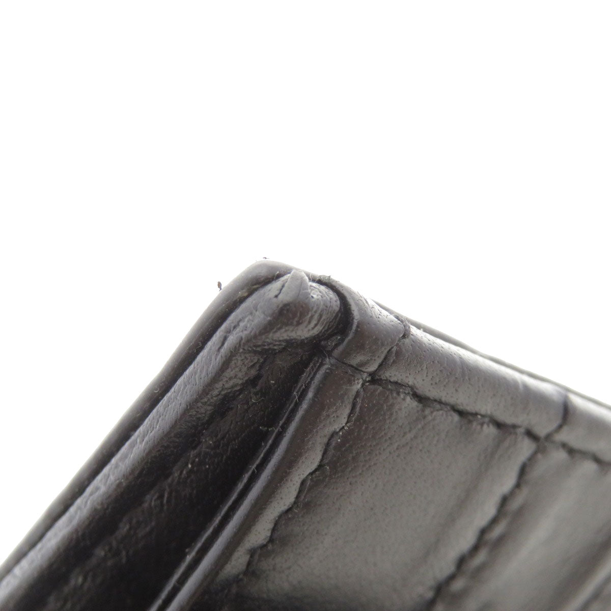SAINT LAURENT Coin case Calfskin black Logo motif Women Used Authentic