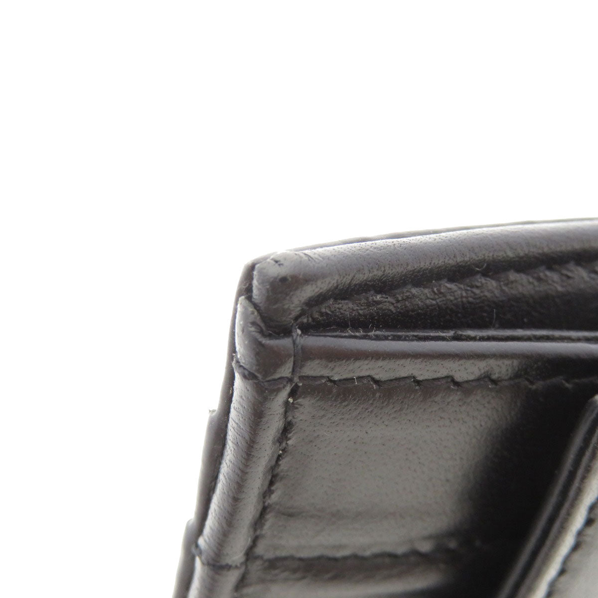 SAINT LAURENT Coin case Calfskin black Logo motif Women Used Authentic