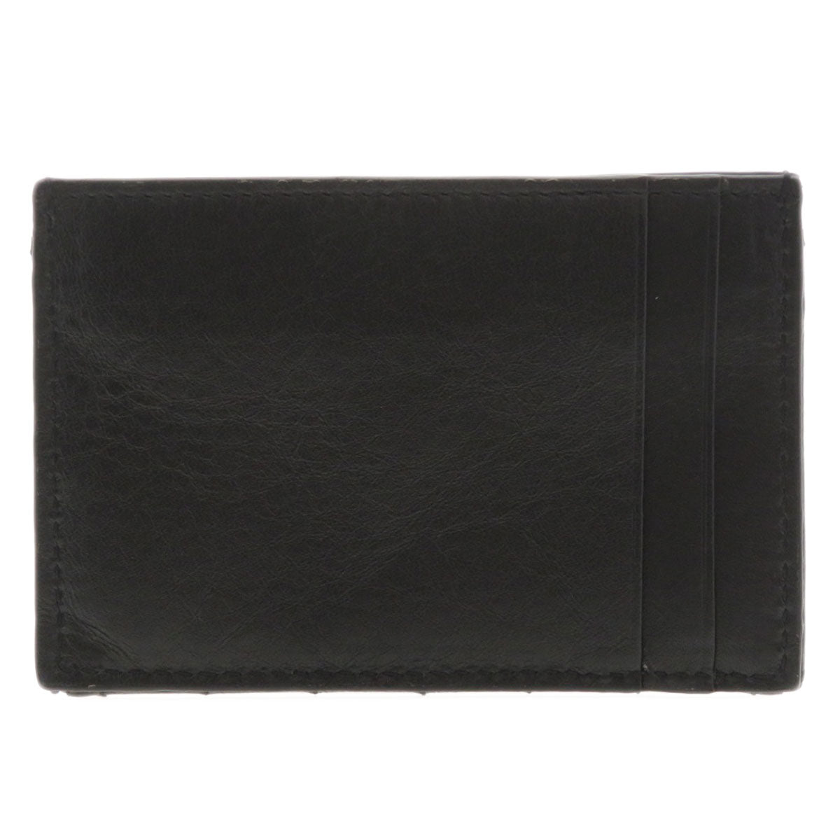 SAINT LAURENT Coin case Calfskin black Logo motif Women Used Authentic