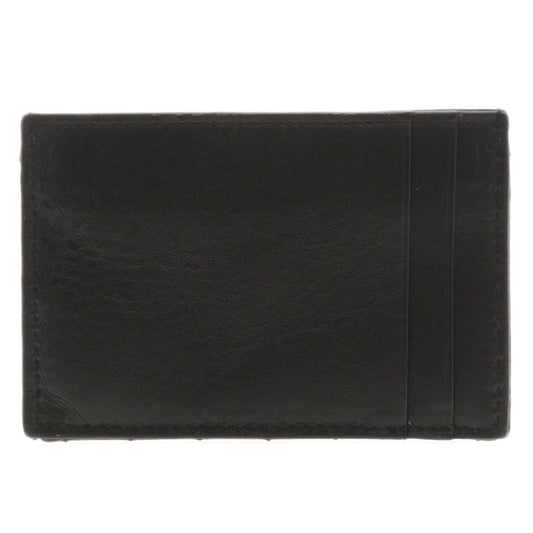 SAINT LAURENT Coin case Calfskin black Logo motif Women Used Authentic