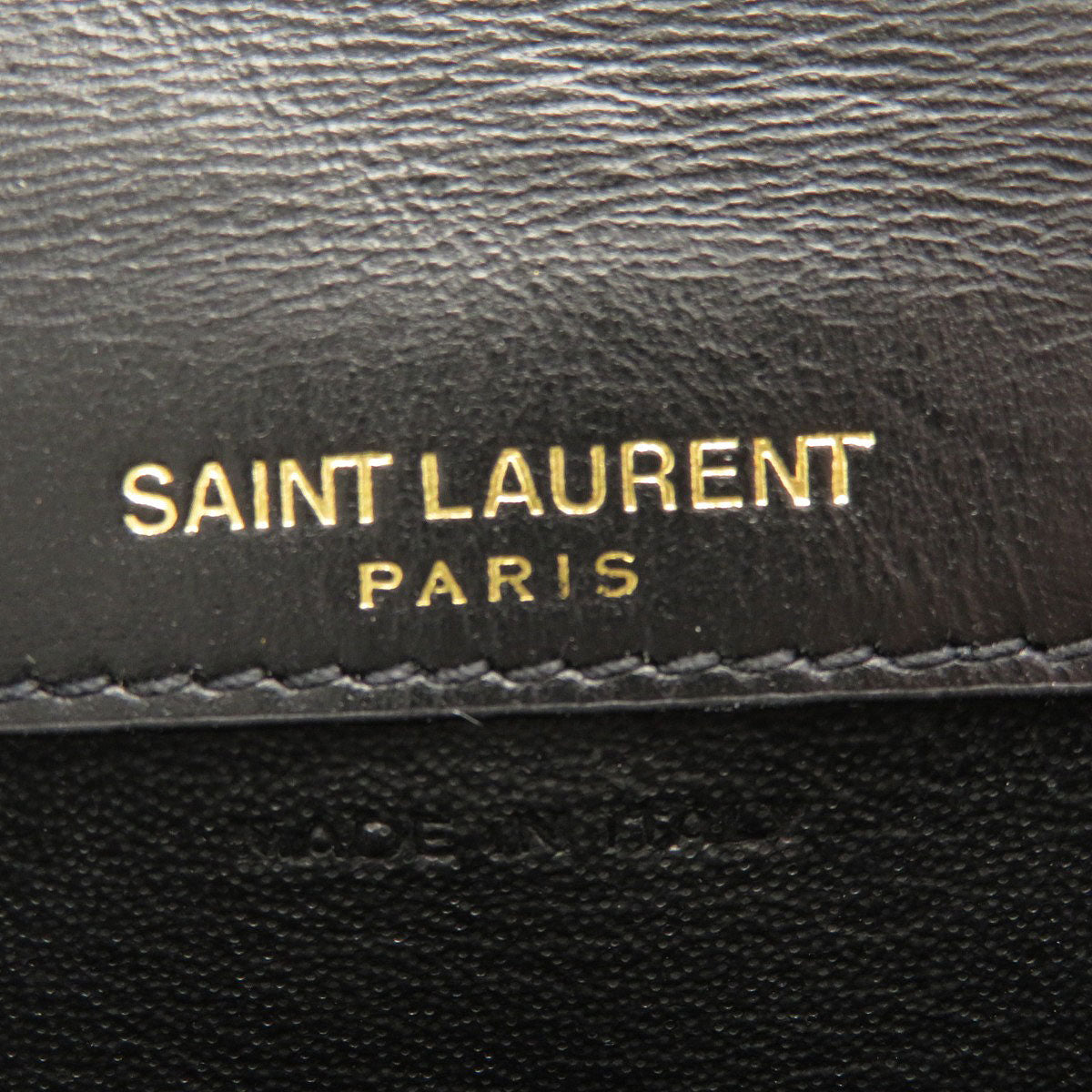 SAINT LAURENT Coin case Calfskin black Logo motif Women Used Authentic