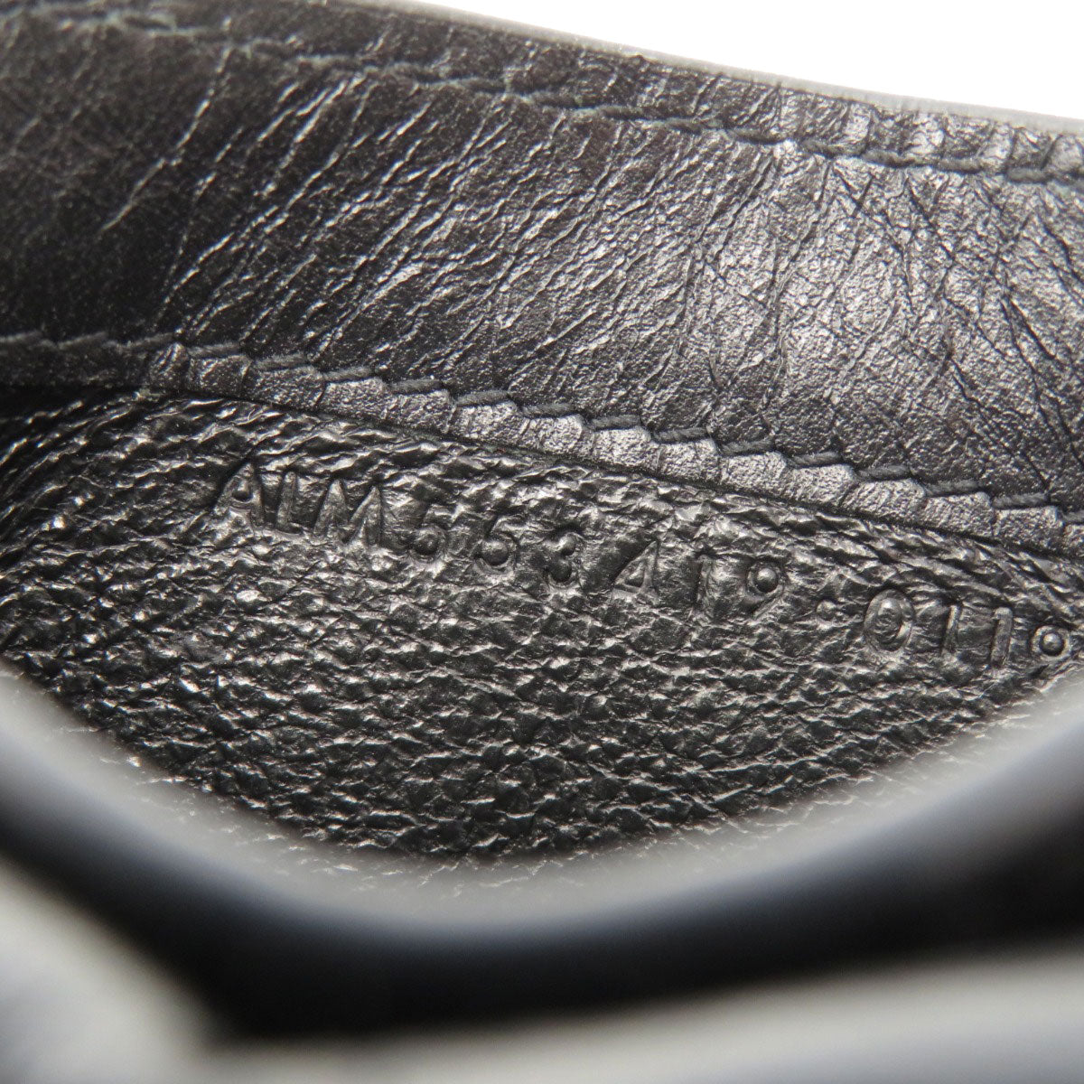 SAINT LAURENT Coin case Calfskin black Logo motif Women Used Authentic