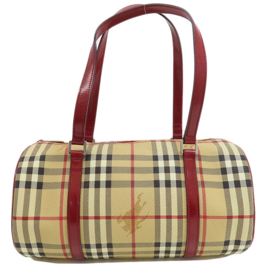 BURBERRY Handbag PVC beige Nova Check Women Used Authentic