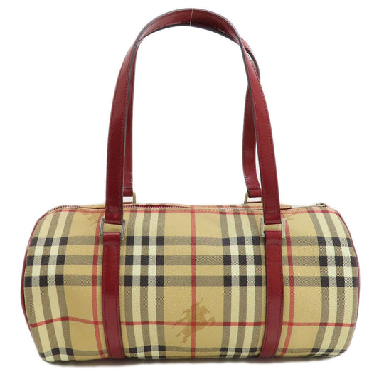 BURBERRY Handbag PVC beige Nova Check Women Used Authentic