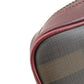 BURBERRY Handbag PVC, Leather Brown Check Pattern 2WAY Women Used Authentic