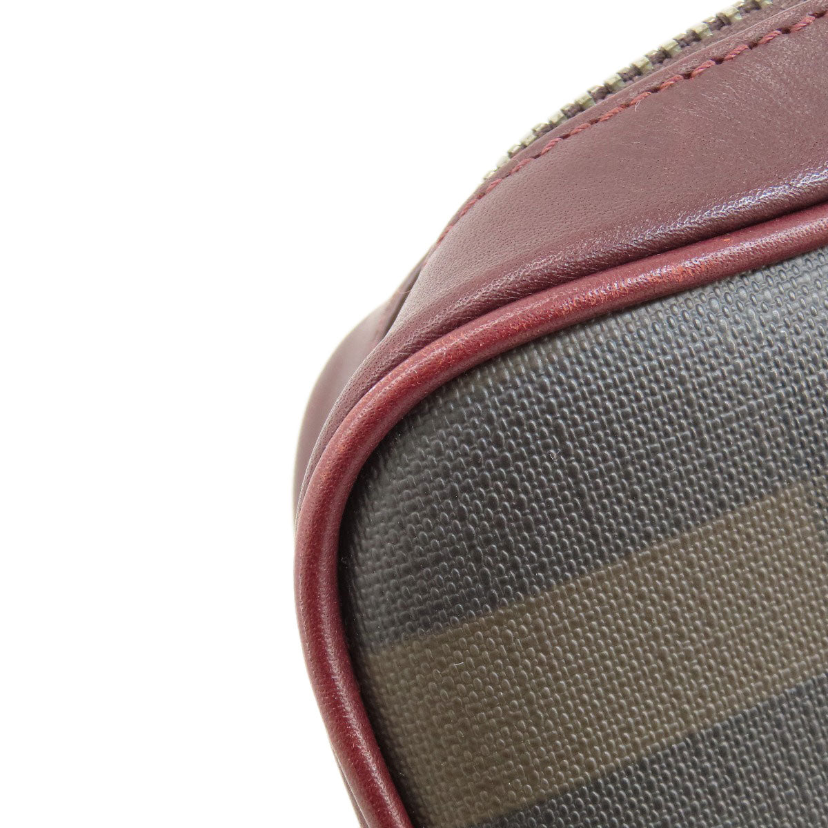 BURBERRY Handbag PVC, Leather Brown Check Pattern 2WAY Women Used Authentic