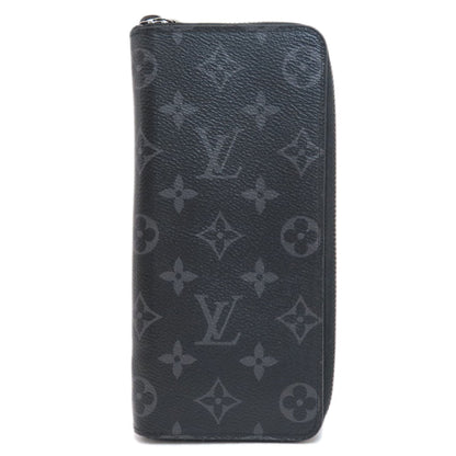 LOUIS VUITTON Long Wallet Purse M62295 Monogram Eclipse black Zippy wallet  Vertical mens Used Authentic